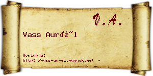 Vass Aurél névjegykártya