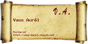 Vass Aurél névjegykártya